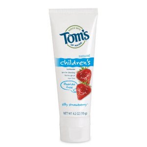 Tom's of Maine 草莓味不含氟化物儿童牙膏，4.2盎司x3支