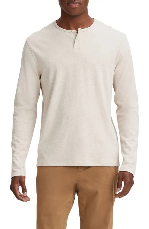 Long Sleeve Sueded Jersey Henley