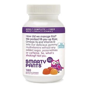 SmartyPants Adult Complete plus Fiber: Multivitamin,Omega 3,Vitamin D,180 count