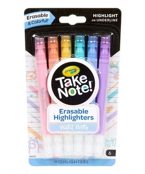Take Note Pastel Party Six-Piece Erasable Highlighter Set