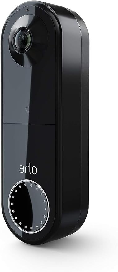 Essential Video Doorbell Wire-Free - HD Video, 180° View, Night Vision, 2 Way Audio, Direct to Wi-Fi No Hub Needed, Wire Free or Wired, Black - AVD2001B