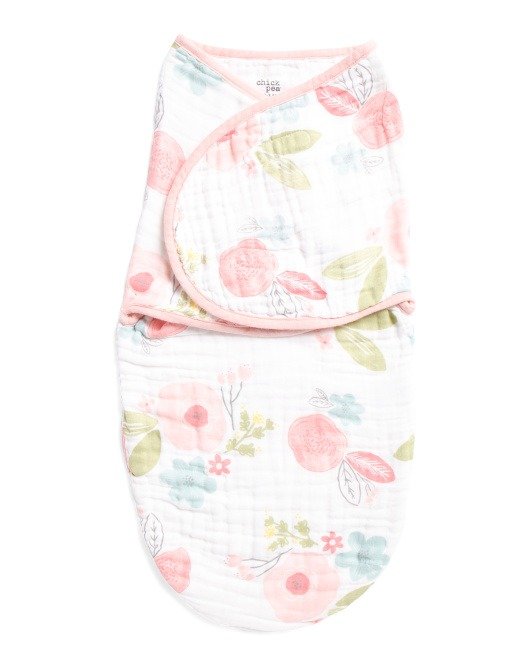 Baby Girls Floral Muslin Swaddle