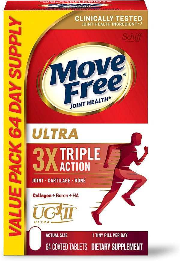 Move Free Ultra Triple Action Joint Support Supplement - Type II Collagen Boron