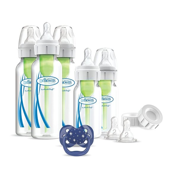 Dr. Brown Options+ 系列防胀气奶瓶+安抚奶嘴套装