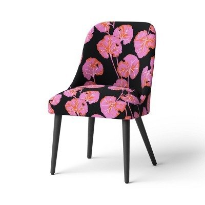 Geranium Leaf Pink/Black Upholstered Task and Office Chair - DVF for Target