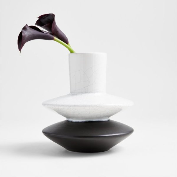 Priem Angular Two Layer Ceramic Vase + Reviews | Crate & Barrel
