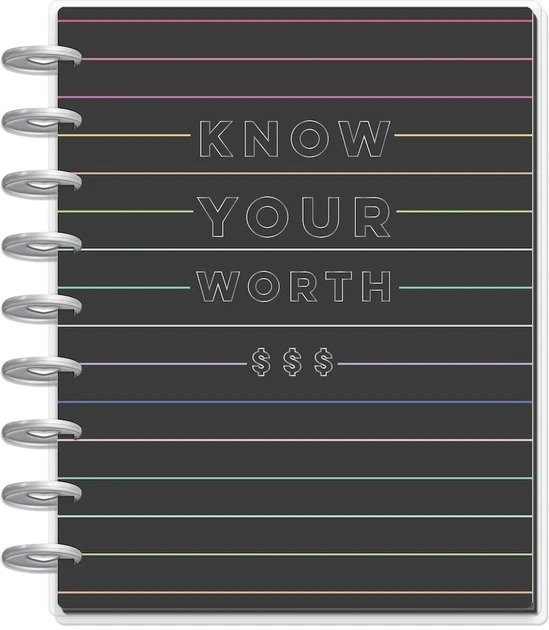 Undated Know Your Worth Classic Budget Happy Planner - 12 Months