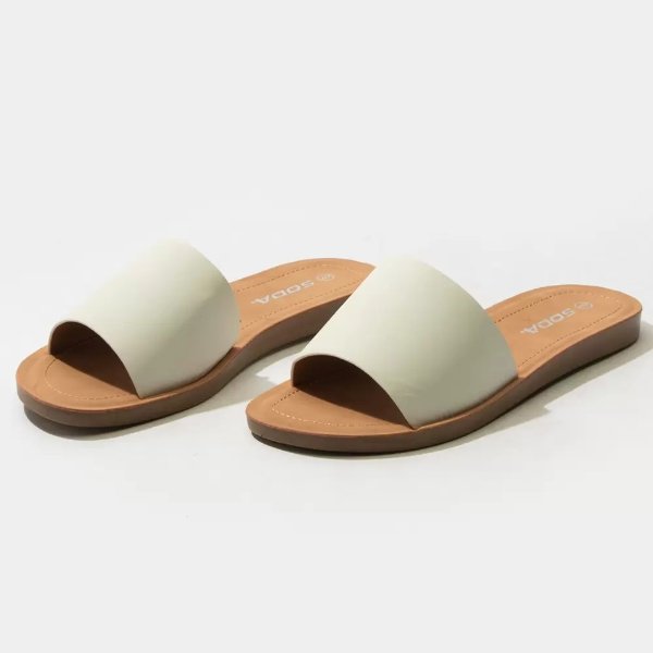 SODA Comfort Womens Slide Sandals - WHITE | Tillys