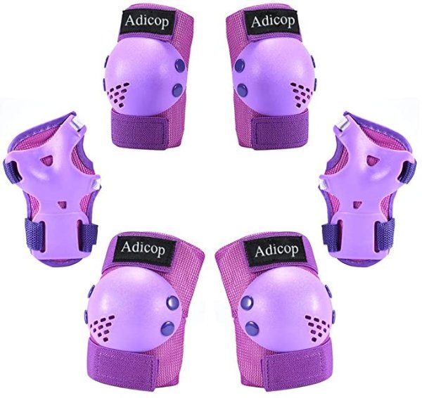 Adicop Kids/Youth Knee Pad Elbow Pads Guards for Rollerblading Skateboard Cycling Skating Bike Scooter 3 in 1 Kids Protective Gear Set for 3-14 Years Old Boys Girls