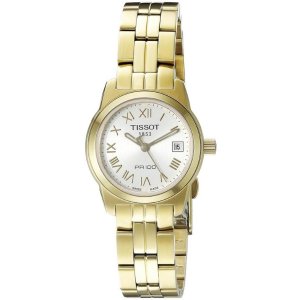 Tissot Women's T0492103303300 PR 100 Gold-Tone Silver Dial Watch