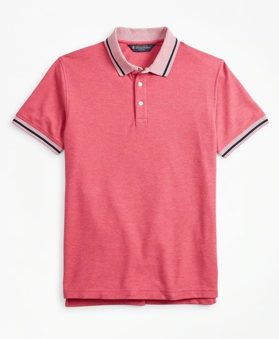 Slim Fit Tipped Collar Polo Shirt - Brooks Brothers