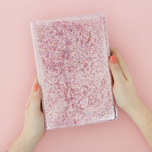 粉色亮片流沙封皮的笔记本