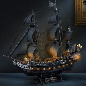 CubicFun  3D 安妮女王复仇号海盗船拼搭套装 带LED灯