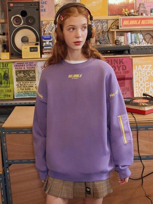 (TS-19521) Sleeve Pocket Sweatshirt Lavender