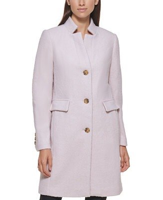 Petite Single-Breasted Boucle Walker Coat, Created for Macy's