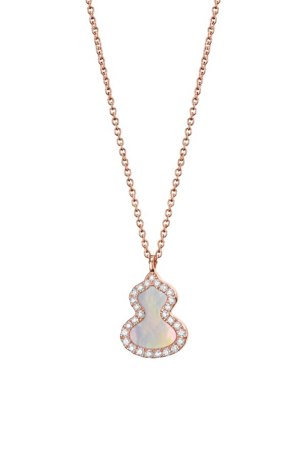 Petite Wulu Mother-of-Pearl & Diamond Pendant Necklace