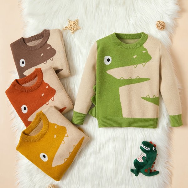 Baby / Toddler Boy Animal Dinosaur Pattern Knitted Sweater