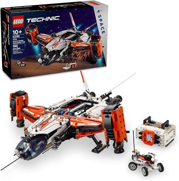 Technic VTOL Heavy Cargo Spaceship LT81, Space Gift Idea for Kids, Space Theme Toy, Vehicle Building Playset for Imaginative Play, Spaceship Toy for 10 Year Olds, 42181
