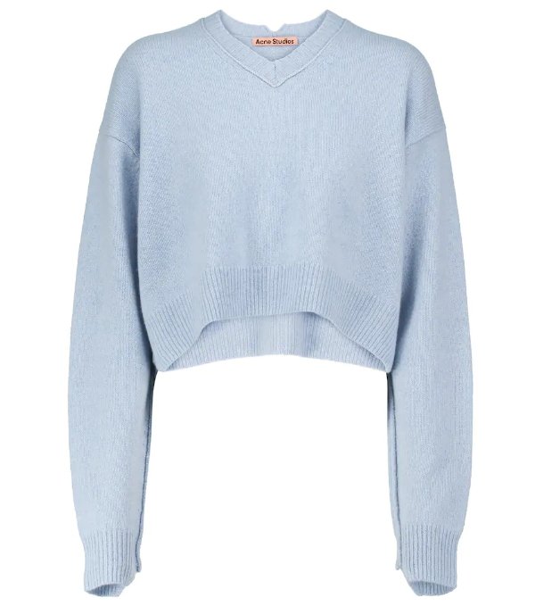 Cashmere and wool cropped sweater