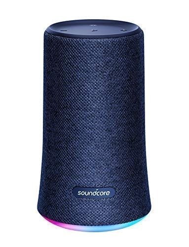 Bluetooth Speaker, Soundcore Flare Wireless Bluetooth Speaker by Anker, Portable Party Speaker with 360° Sound, Enhanced Bass & Ambient LED Light, IP67 Dustproof & Waterproof and 12-hour Batter - Blue