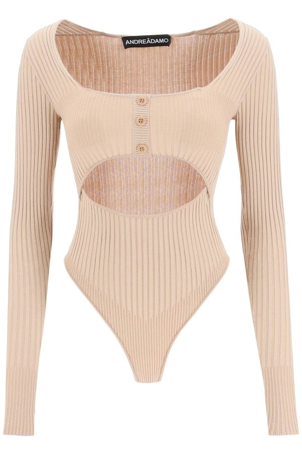 knit bodysuit with cut-out