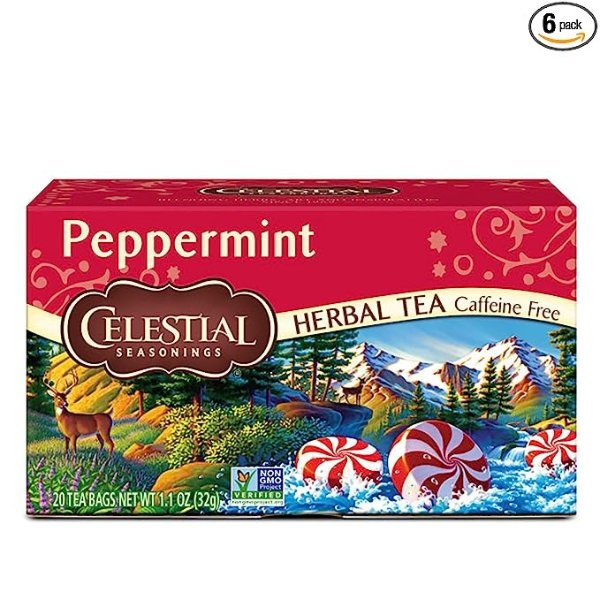 Herbal Tea, Peppermint, 20 Count (Pack of 6)