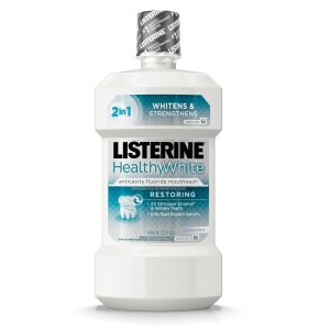 Listerine Healthy White Teeth Whitening Fluoride Mouthwash, 32 fl. oz