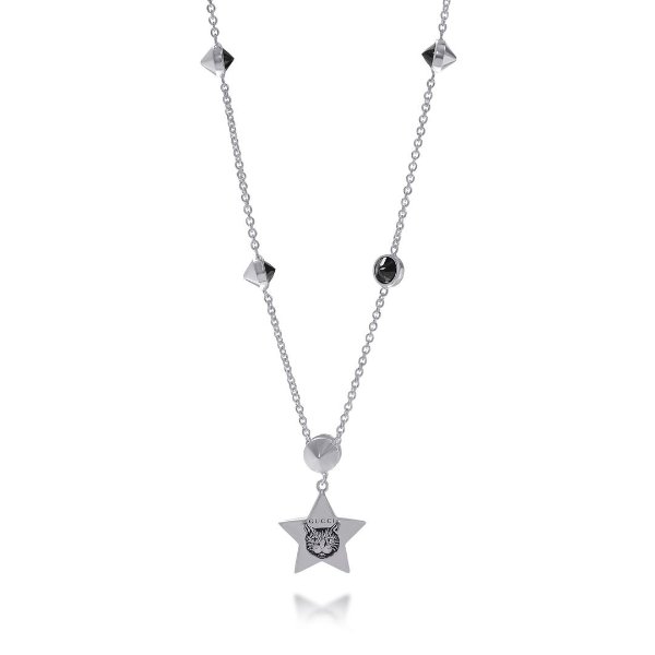 Blind For Love Sterling Silver and Black Spinel Charm Necklace