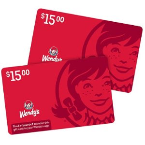 Wendy's 价值$30的两张礼品卡