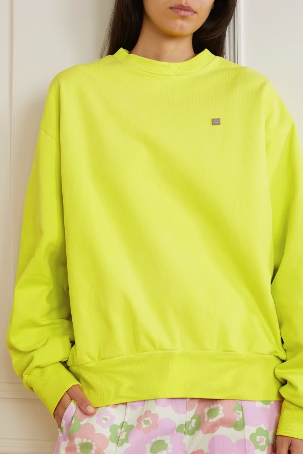 Appliqued organic cotton-jersey sweatshirt