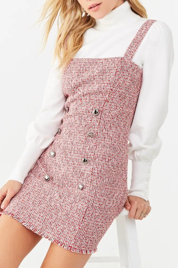 Tweed Double-Breasted Dress