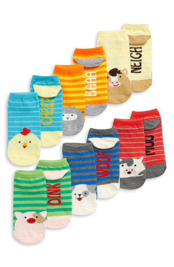 Kids' Critter 6-Pack Low Cut Socks