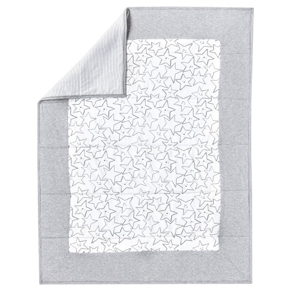 100% Pure Organic Cotton Reversible Quilt, Gray-Little Dreamer