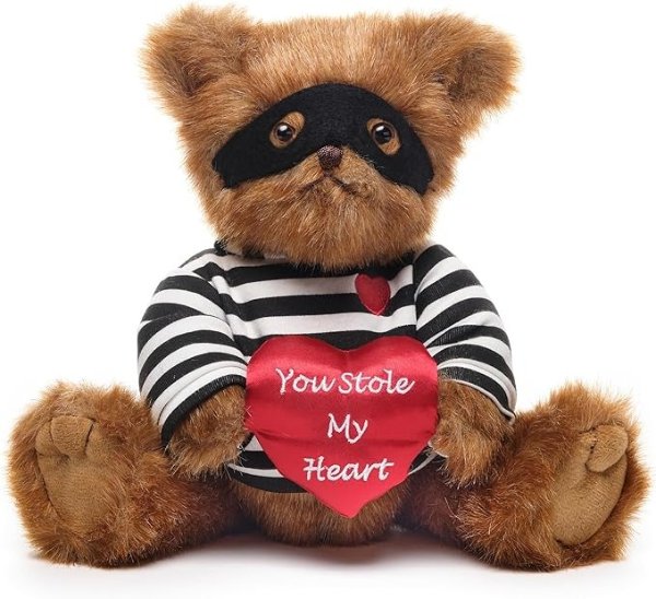 Bearington Lawless Lover The Valentine's Day Teddy Bear, 10 Inch Valentine's Day Stuffed Animal, Ideal for Valentine's Gift Teddy Bear for Kids & Girlfriends