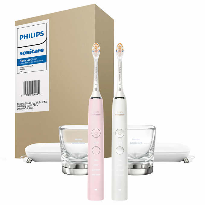 预告 Philips Sonicare DiamondClean Connected Rechargeable Electric Toothbrush, 2-pack