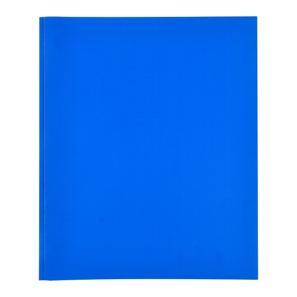 2-Pocket Paper Portfolio with Prongs, Blue