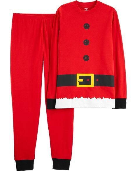 2-Piece Adult Santa Clause Snug Fit Cotton PJs