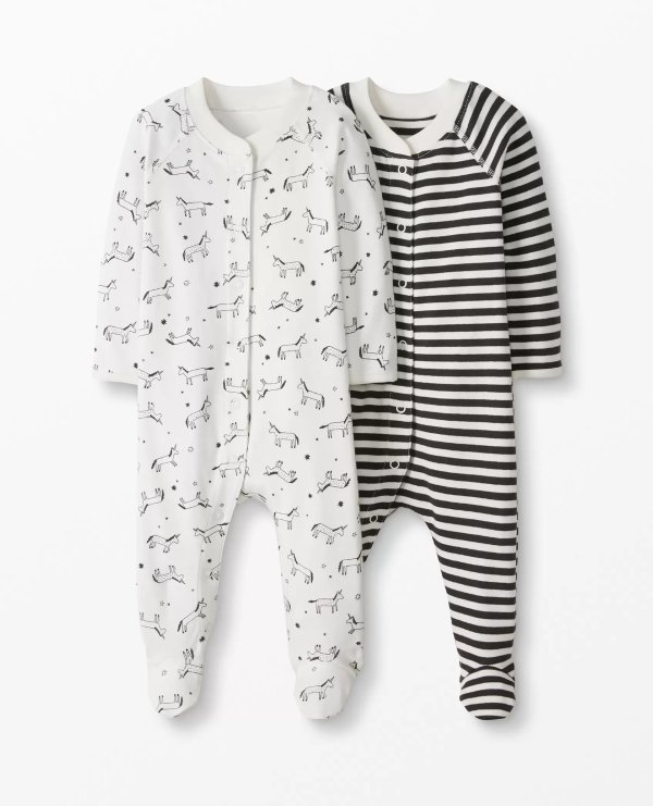 Baby Snap Footed Sleeper In Organic Cotton 2-Pack