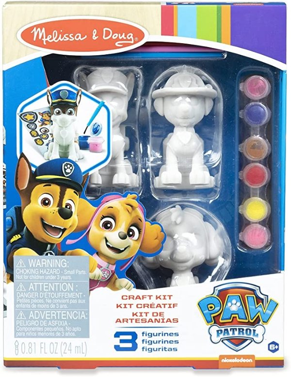 Melissa & Doug PAW Patrol Craft Kit - 3 Decorate Your Own Pup Figurines