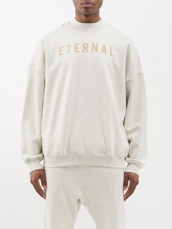 Eternal flocked cotton-jersey sweatshirt