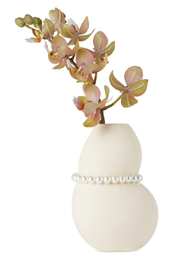 White Faux-Pearl Small Vase