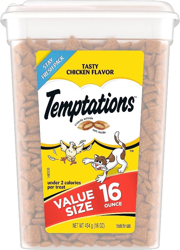 Classic Crunchy and Soft Cat Treats Tasty Chicken Flavor, 16 oz.
