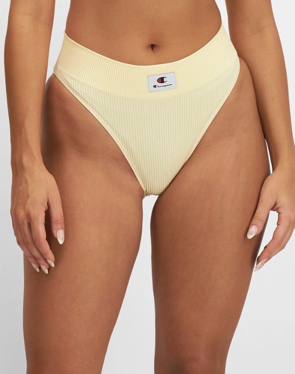 Women's Seamless Ribbed Bikini Underwear, C Badge