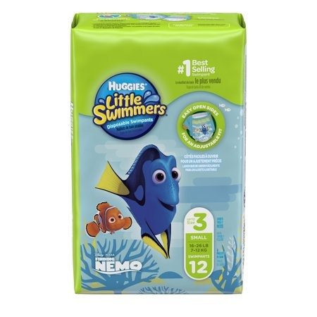 Little Swimmers Disposable Swim Diapers, Size Small, 12 Count