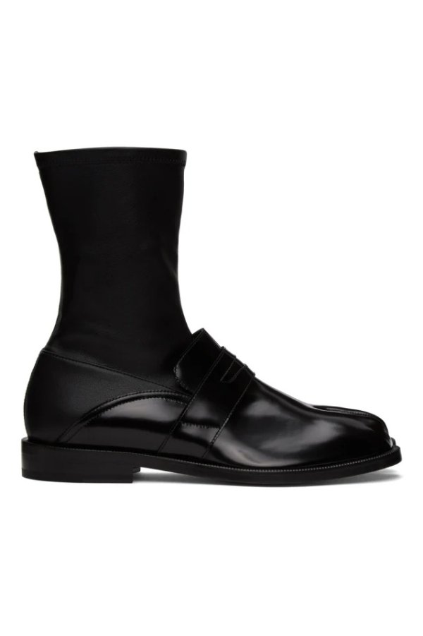 Black Loafer Tabi Boots