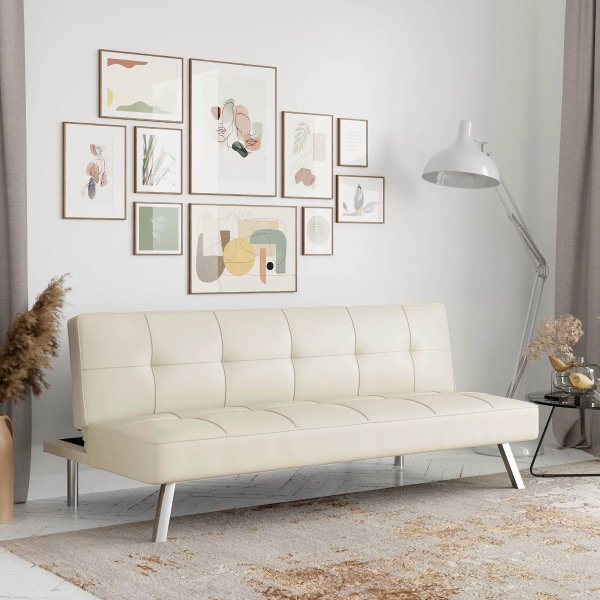 Chelsea Modern Futon with Tufted Back
