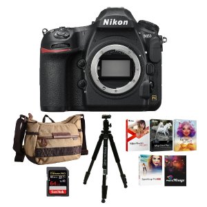 Nikon D850 Full Frame Digital SLR Camera with Shoulder Gadget Bag, Tripod,  SD Card and Software Kit