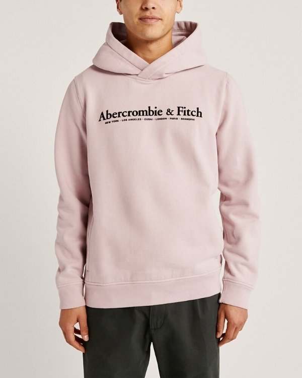 Mens The A&F Perfect Popover Logo Hoodie | Mens Clearance | Abercrombie.com