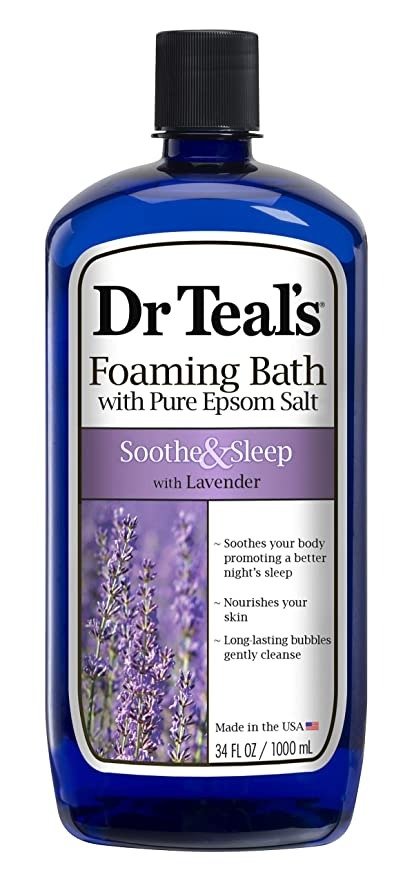 Foaming Bath with Pure Epsom Salt, Soothe & Sleep with Lavender, 34 Ounces, purple, 3030009