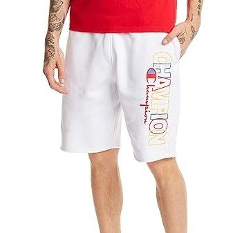 Champion Men's Shorts, Reverse Weave Fleece Shorts, Knee-Length Shorts for Men, C Logo, 10"